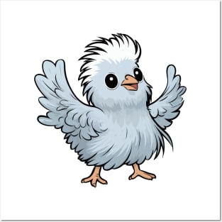 Lovely cartoon silkie chicken Posters and Art